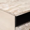  Dohányzóasztal fiókkal Fehér 80 x 54 x 40 cm Tömör Mangófát