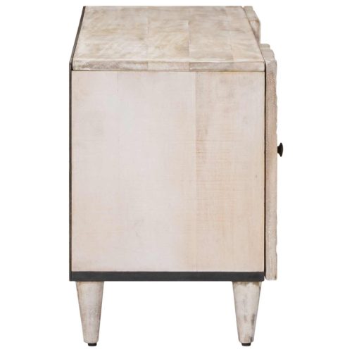  TV szekrény fiókkal Fehér 105 x 33,5 x 46 cm Tömör Mangófát