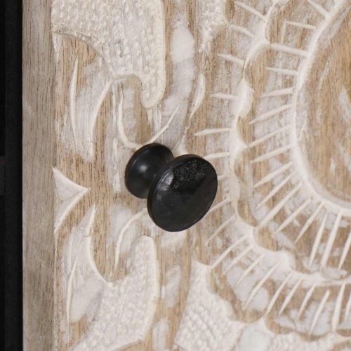  TV szekrény tárolóval Fehér 80 x 31,5 x 46 cm Tömör Mangófát