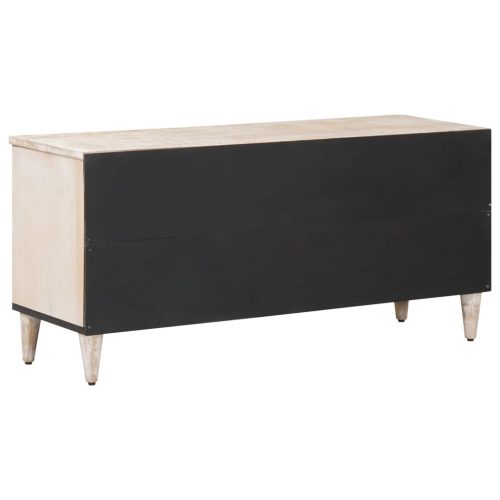  TV szekrény fiókkal Fehér 100 x 33,5 x 46 cm Tömör Mangófát