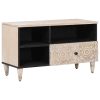  TV szekrény fiókkal Fehér 80 x 33,5 x 46 cm Tömör Mangófát
