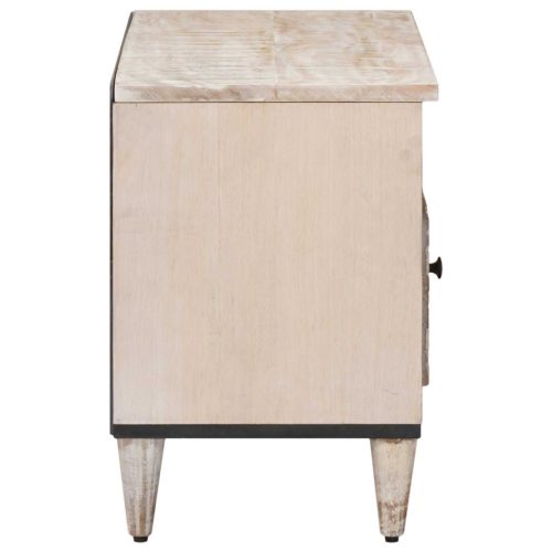  TV szekrény fiókkal Fehér 80 x 33,5 x 46 cm Tömör Mangófát