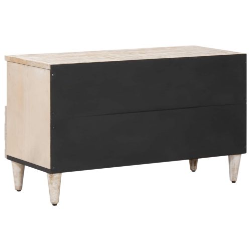  TV szekrény fiókkal Fehér 80 x 33,5 x 46 cm Tömör Mangófát