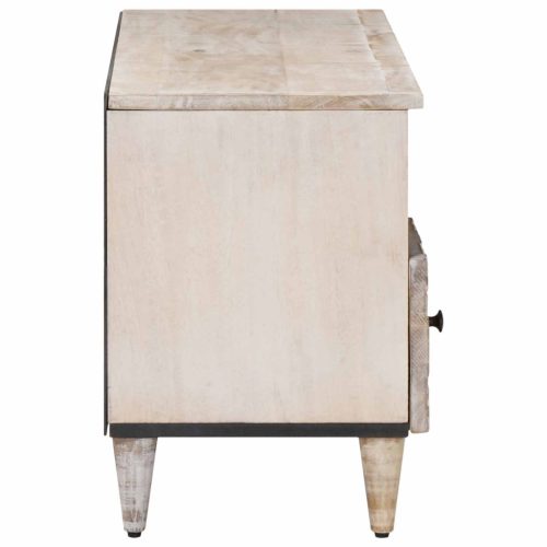  TV szekrény fiókkal Fehér 100 x 33,5 x 46 cm Tömör Mangófát