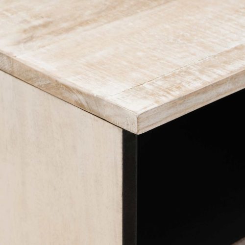  TV szekrény fiókkal Fehér 100 x 33,5 x 46 cm Tömör Mangófát