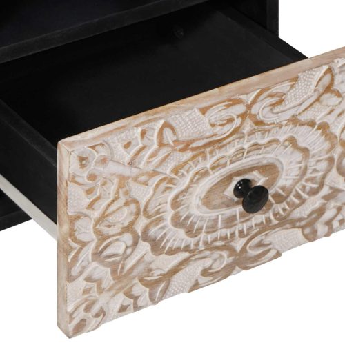  TV szekrény fiókkal Fehér 100 x 33,5 x 46 cm Tömör Mangófát