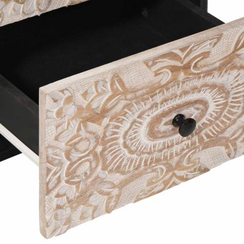  Széf fiókkal tárolóval Fehér 40 x 33,5 x 75 cm Tömör Mangófát