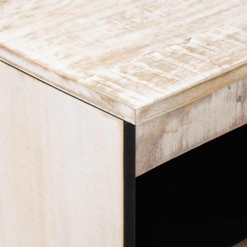  Széf tárolóval ajtóval Fehér 60 x 33,5 x 75 cm Tömör Mangófát