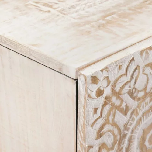  Széf tárolóval ajtóval Fehér 60 x 33,5 x 75 cm Tömör Mangófát