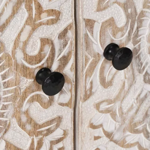  Széf tárolóval ajtóval Fehér 60 x 33,5 x 75 cm Tömör Mangófát