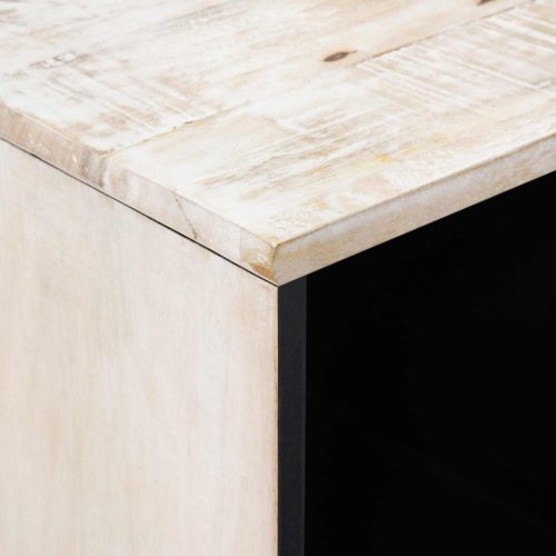  Széf tárolóval ajtóval Fehér 80 x 33,5 x 75 cm Tömör Mangófát