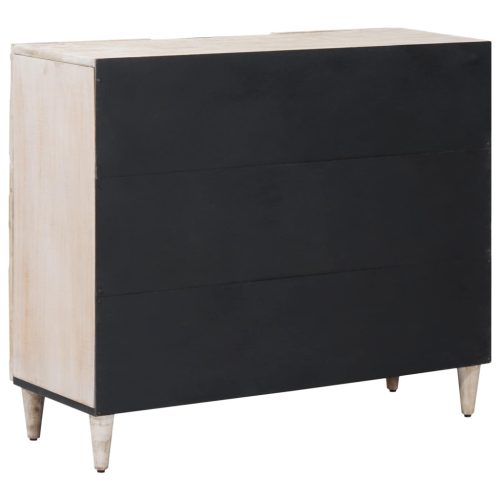  Széf polcokkal tárolóval Fehér 90 x 33,5 x 75 cm Tömör Mangófát