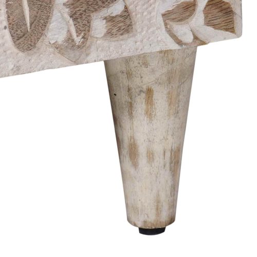  Magas Tálca tárolóval Fehér 40 x 33,5 x 110 cm Tömör Mangófát