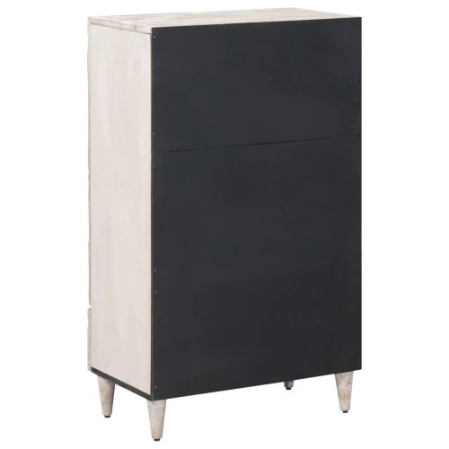  Magas Tálca fiókkal Fehér 60 x 33,5 x 100 cm Tömör Mangófát