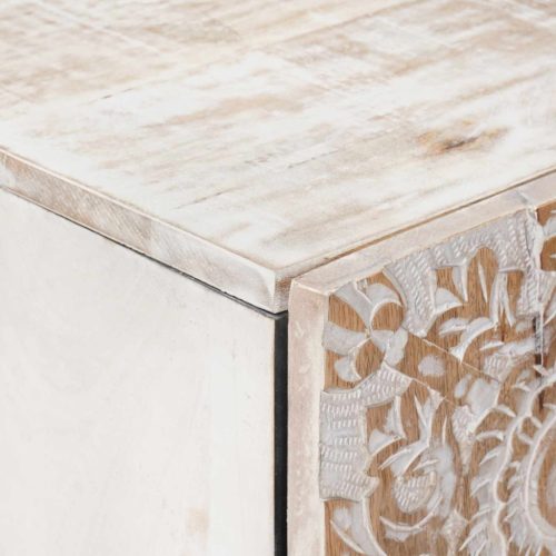  Magas Tálca fiókkal Fehér 60 x 33,5 x 100 cm Tömör Mangófát