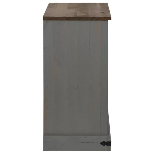  HALDEN szürke tömör fa komód tolóajtós 80x40x80 cm