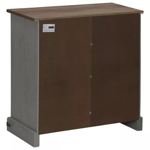  HALDEN szürke tömör fa komód tolóajtós 80x40x80 cm