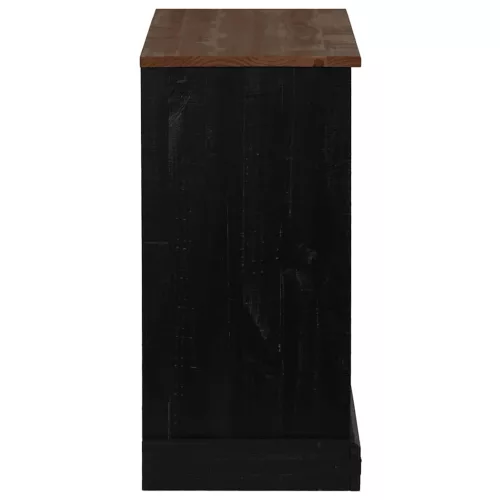  HALDEN fekete tömör fa komód tolóajtós 80x40x80 cm