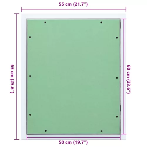  Szerelőajtó Fehér 55 x 65 cm Alumínium és Gipszkarton