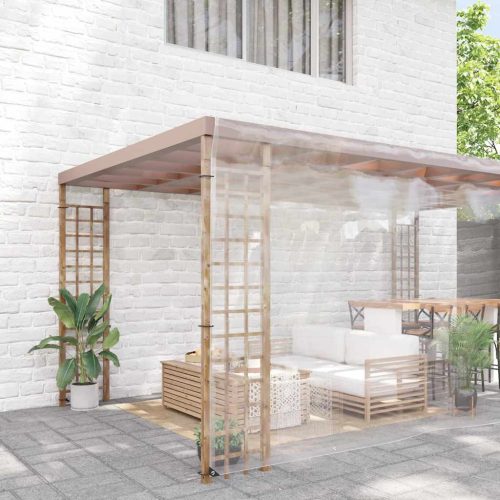  átlátszó ponyva lyukasztóval 8x8 m PVC