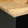  fekete tömör nyers mangófa TV-szekrény 80 x 33,5 x 46 cm