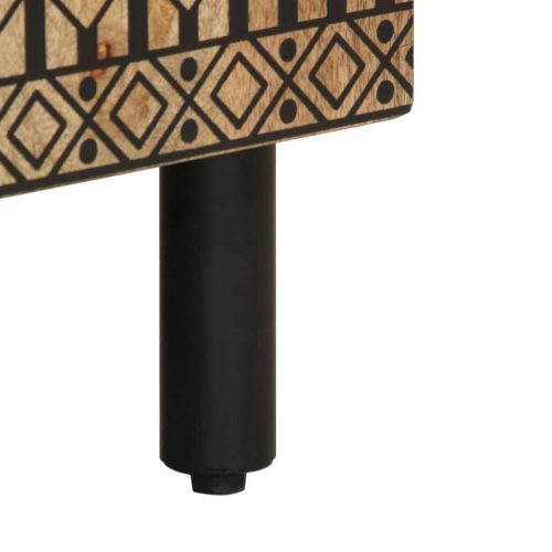  fekete tömör mangófa fürdőszobai mosdószekrény 62 x 33 x 58 cm