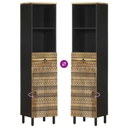  tömör mangófa fürdőszobaszekrény 38 x 33,5 x 160 cm