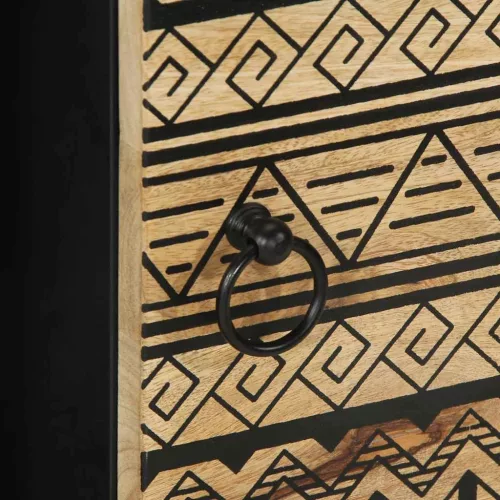  tömör nyers mangófa tálalószekrény 80 x 33,5 x 75 cm