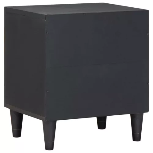  Éjjeli szekrény ajtóval Fekete 40 x 33 x 46 cm Tömör Mangófát