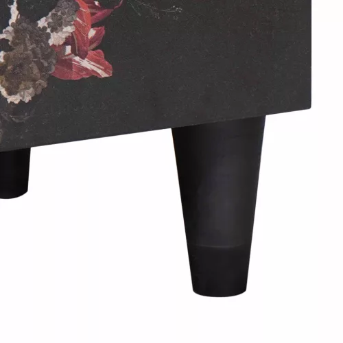  Éjjeli szekrény ajtóval 2 pcs Fekete 40 x 33 x 46 cm