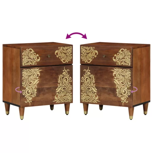  Éjjeli asztal Mézbarna Tömörfa 50 x 33 x 60 cm Tartós