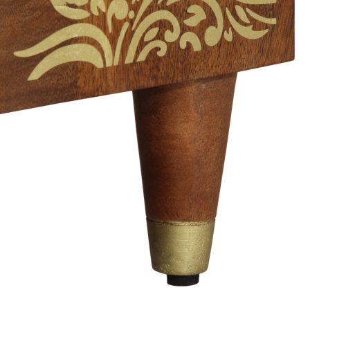  fürdőszobai mosdószekrény Méz barna arany részletekkel Tömör Fa