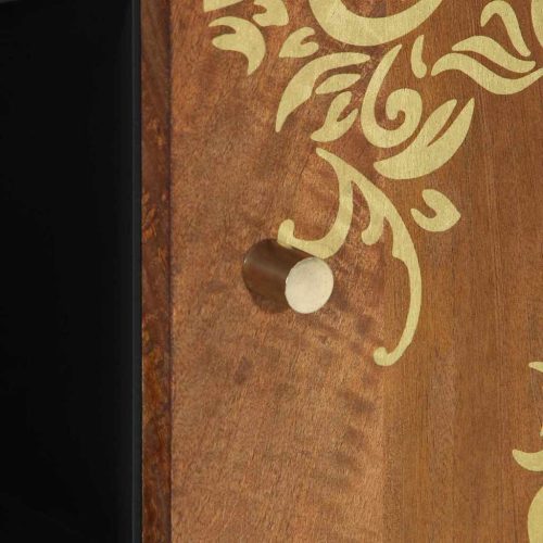  Széf polcokkal tárolóval Barna 90 x 33 x 75 cm Tömör Mangófát