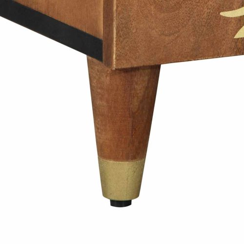  Széf polcokkal tárolóval Barna 90 x 33 x 75 cm Tömör Mangófát