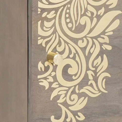  Éjjeliszekrény Szürke 40 x 33 x 46 cm tömör mangófa