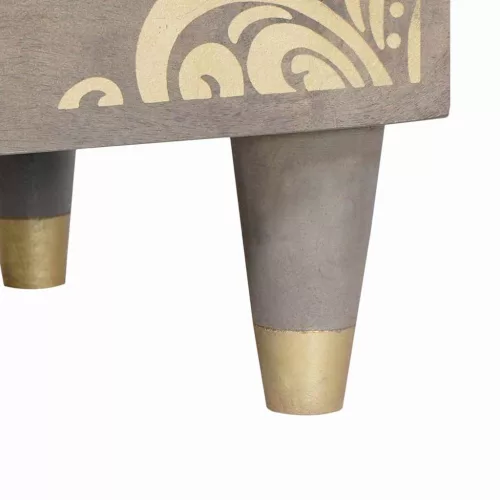  Éjjeliszekrény fiókkal Szürke 40 x 33 x 46 cm tömör mangófa