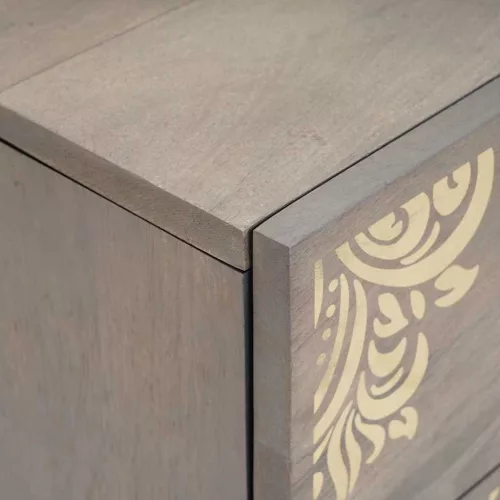  Éjjeliszekrény 2 pcs Szürke 40 x 33 x 46 cm tömör mangófa