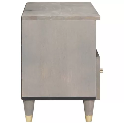  TV szekrény polcokkal tárolóval Szürke és Arany Tömör mangófa