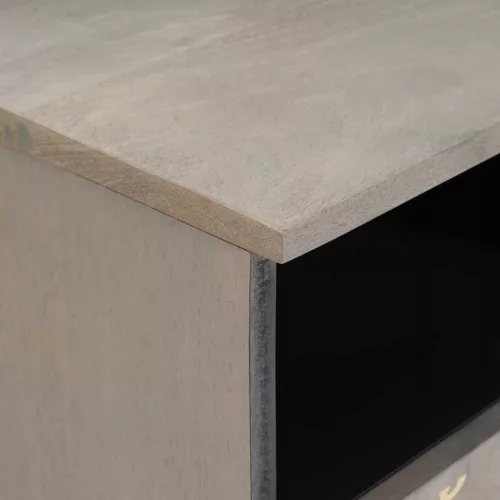  TV szekrény polcokkal tárolóval Szürke és Arany Tömör mangófa