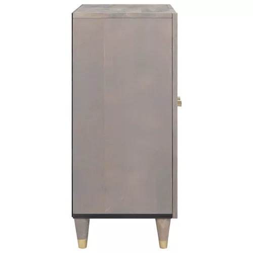  Széf Szürke és Arany 60 x 33.5 x 75 cm Tömör mangófa