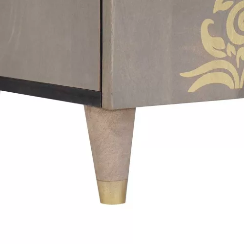  Széf Szürke és Arany 60 x 33.5 x 75 cm Tömör mangófa