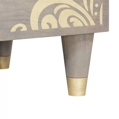  Széf Szürke és Arany 60 x 33.5 x 75 cm Tömör mangófa