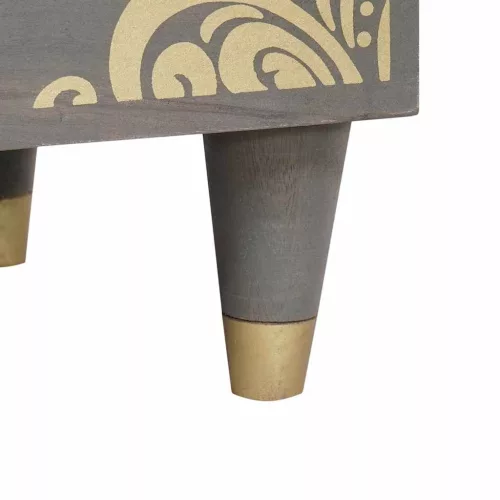  Éjjeliszekrény fiókkal Szürke 40 x 33 x 46 cm tömör mangófa