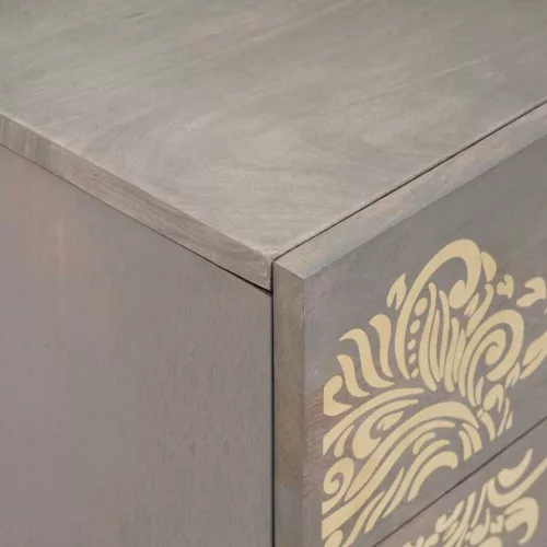  Éjjeliszekrény fiókkal Szürke 50 x 33 x 60 cm tömör mangófa