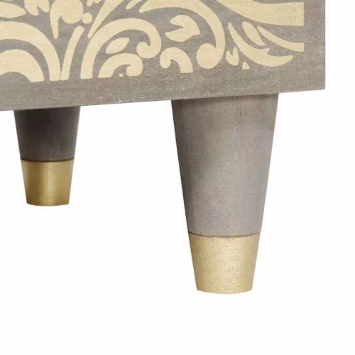  Éjjeliszekrény fiókkal Szürke 50 x 33 x 60 cm tömör mangófa