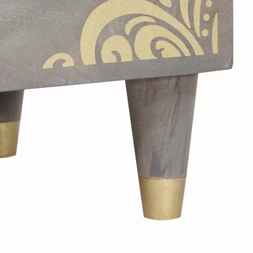  Éjjeliszekrény fiókkal Szürke 50 x 33 x 62 cm tömör mangófa