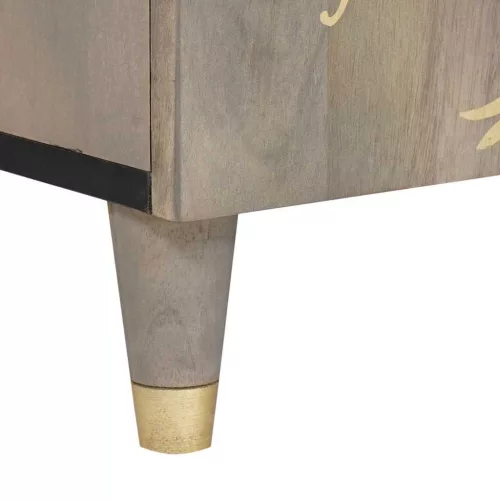  TV szekrény Szürke és Arany 105 x 33.5 x 46 cm Tömör mangófa