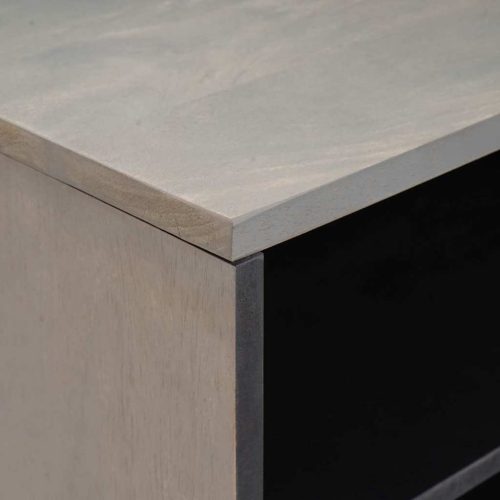  TV szekrény Szürke és Arany 80 x 31.5 x 46 cm Tömör mangófa