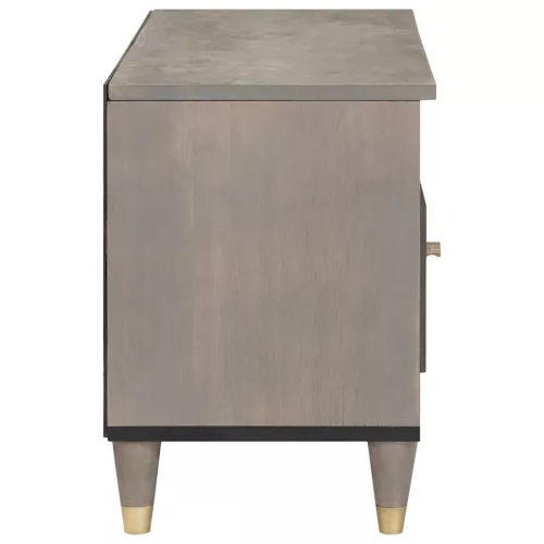  TV szekrény Szürke és Arany 80 x 33.5 x 46 cm Tömör mangófa