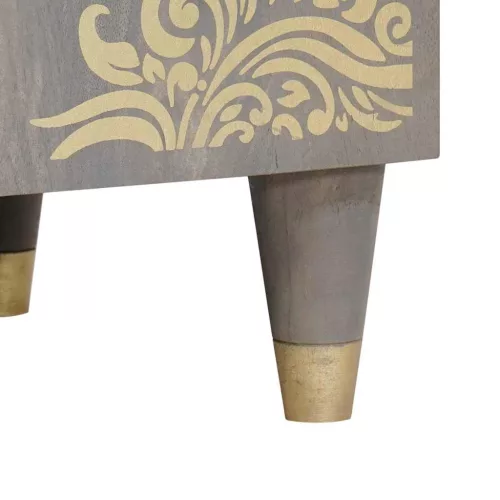  Fürdőszobai mosdószekrény Szürke 62 x 33 x 58 cm Tömör mangófa